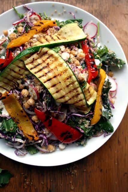 Baby Kale Quinoa Salad with Chargrilled Veg - this nutritious salad is super filling and completely vegan | eatloveeats.com