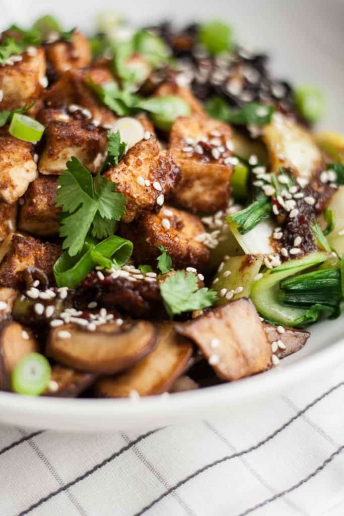 Crispy Tofu Black Rice Bowl - Eat Love Eat