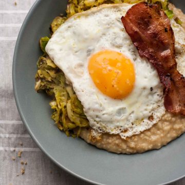 Savoury Porridge with Brussels Sprouts