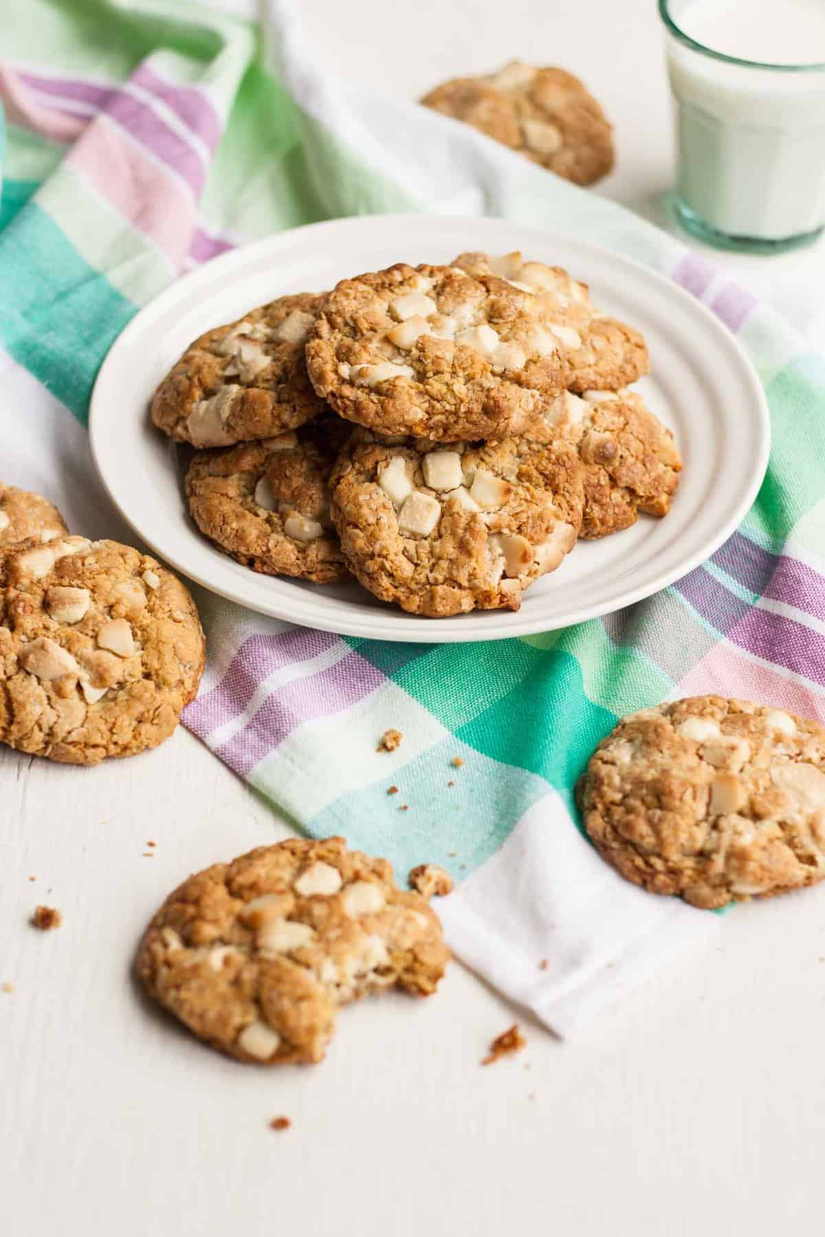 White Chocolate and Macadamia Oatmeal Cookies