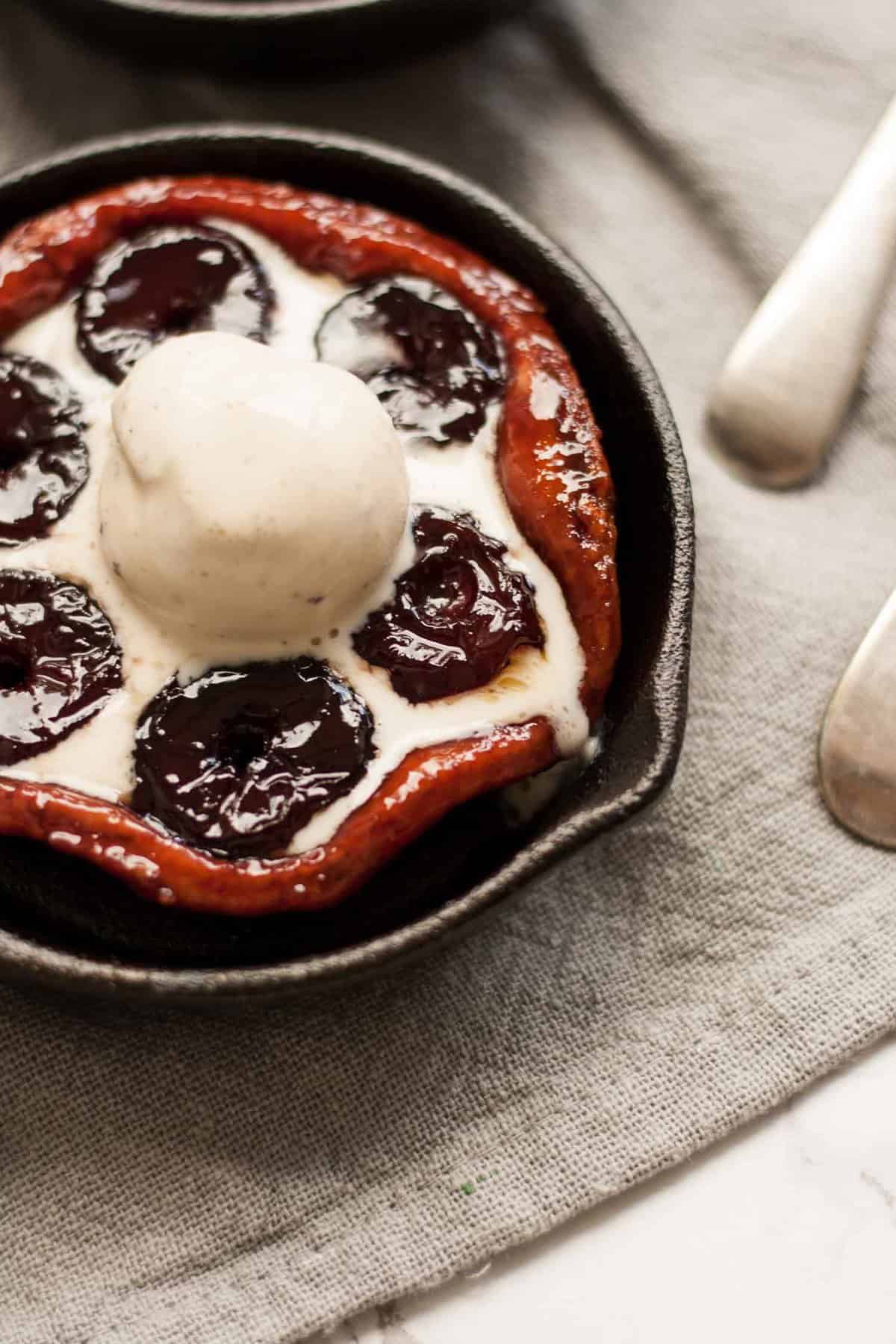 Mini Cherry Tarte Tatin - a mini, easy-to-make version of the classic French dessert, using cherries instead of apples! | eatloveeats.com
