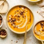 Spiced sweet potato and carrot soup pin