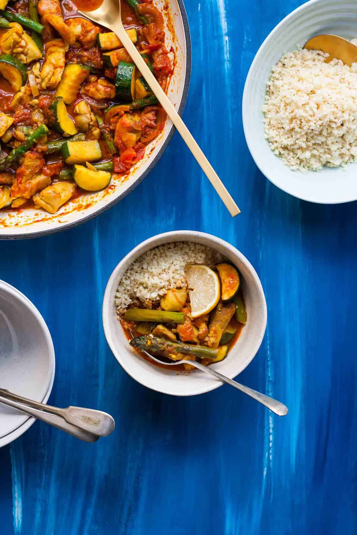 Spring Vegetable Chicken Tagine - this vibrant spiced chicken stew is richly flavoured and packed full of green spring vegetables | eatloveeats.com