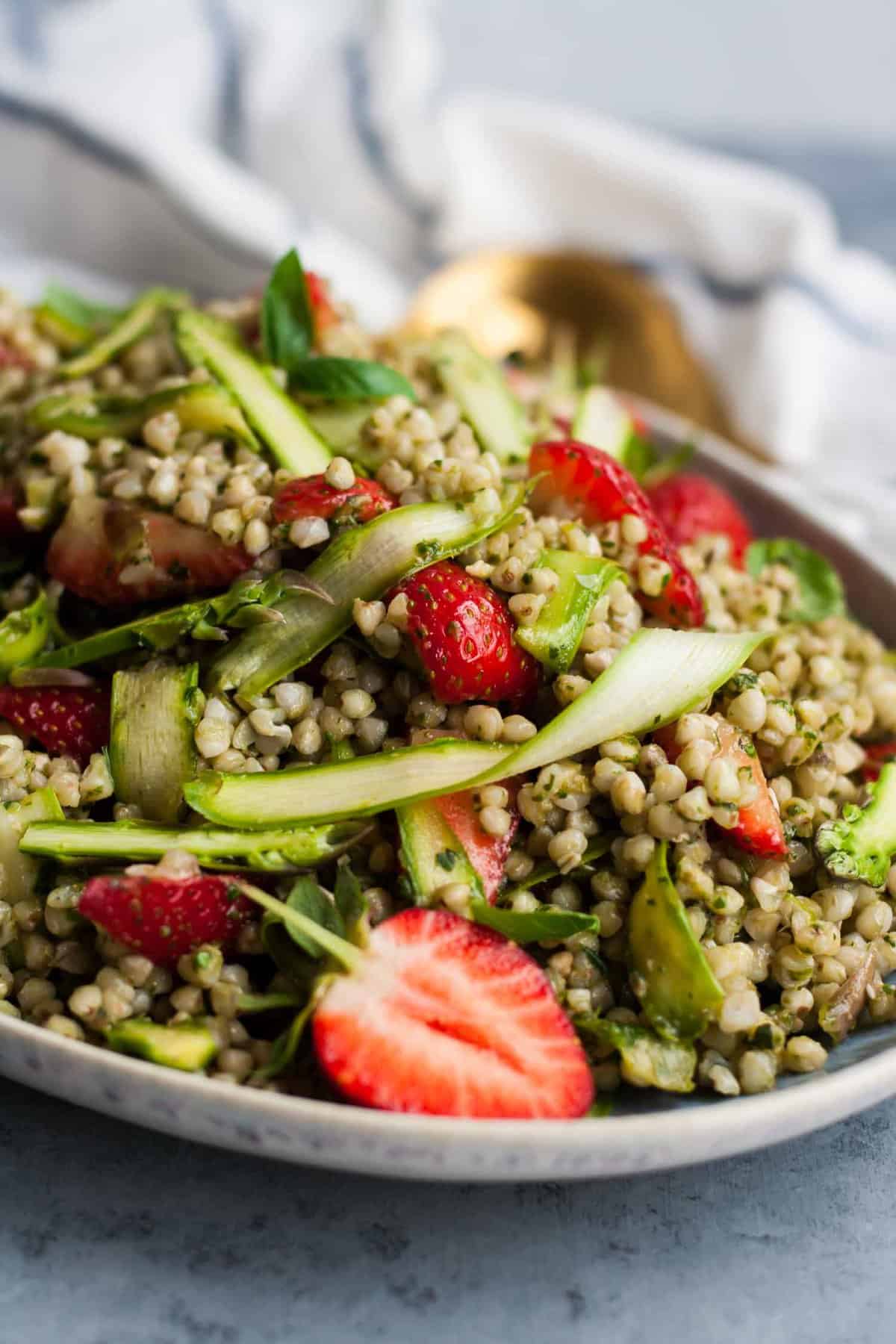 Strawberry Asparagus Buckwheat Salad | Picnics, Barbecues, Side Dishes, Salads, Summer