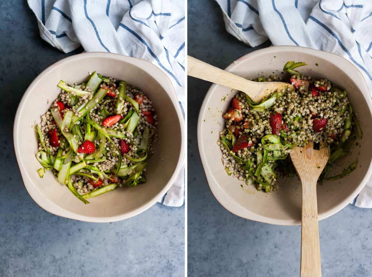 Strawberry Asparagus Buckwheat Salad | Picnics, Barbecues, Side Dishes, Salads, Summer