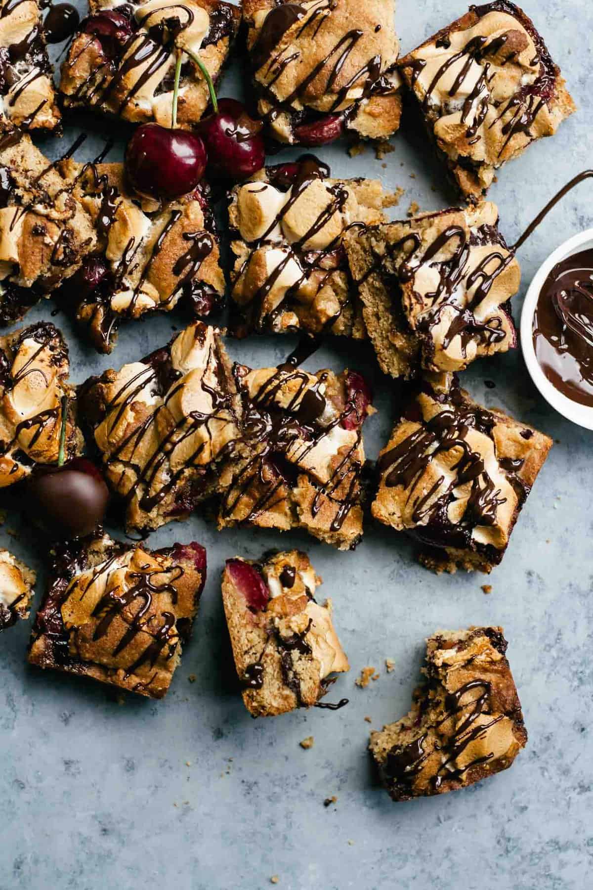 Chocolate s\'mores with chocolate on top.