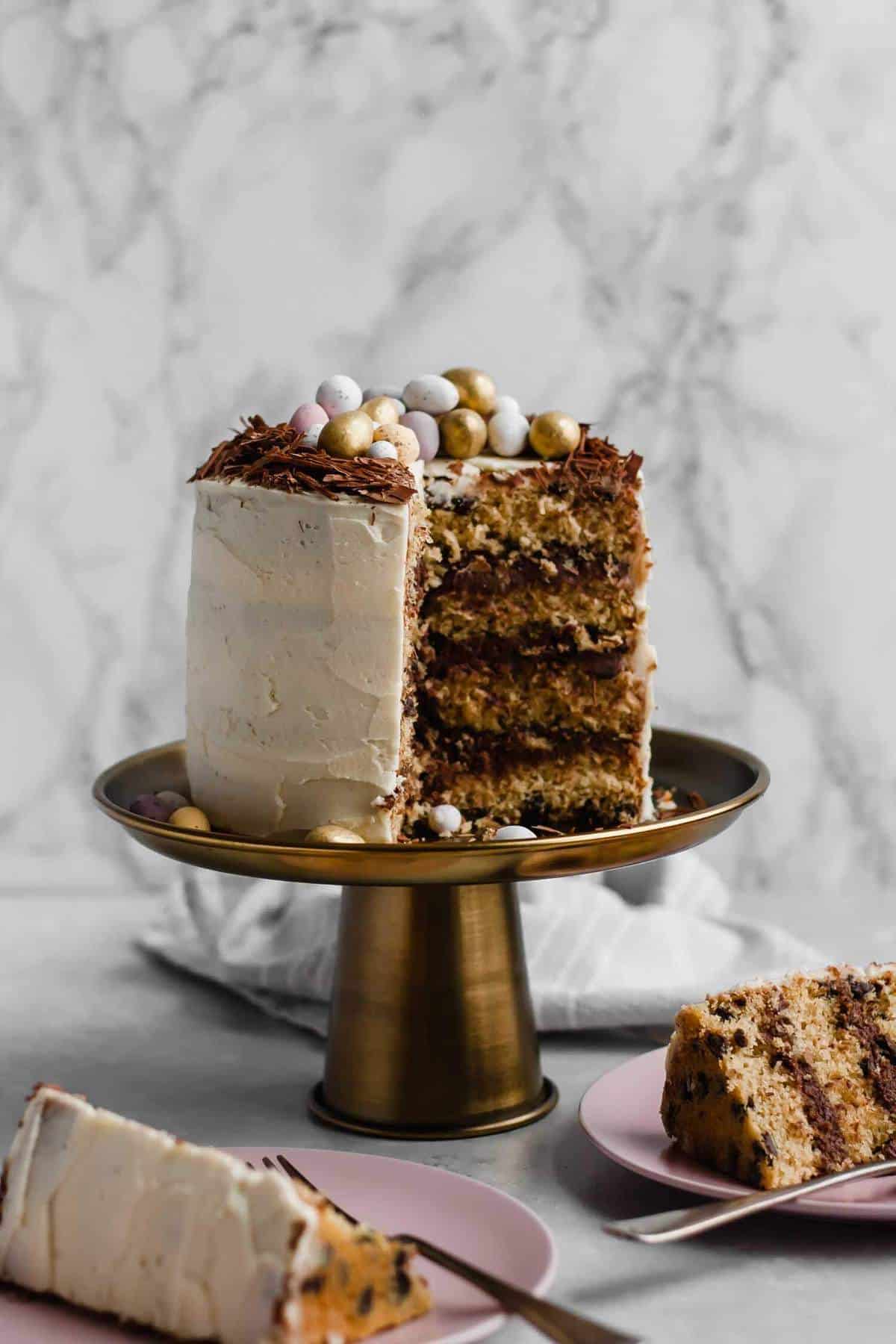 Brown Butter Chocolate Chip Easter Nest Cake