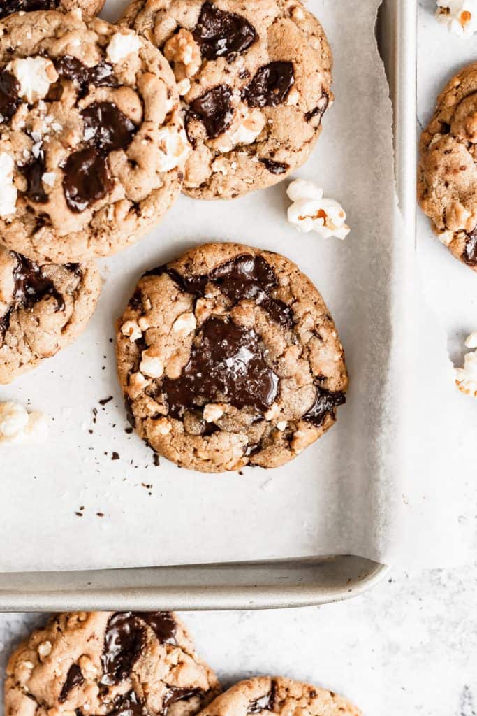 a close-up image of a cookie on a tray