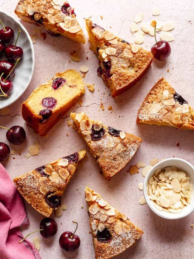 Cherry Almond Polenta Cake