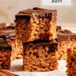 Rice Krispie bars with a bite taken out of it