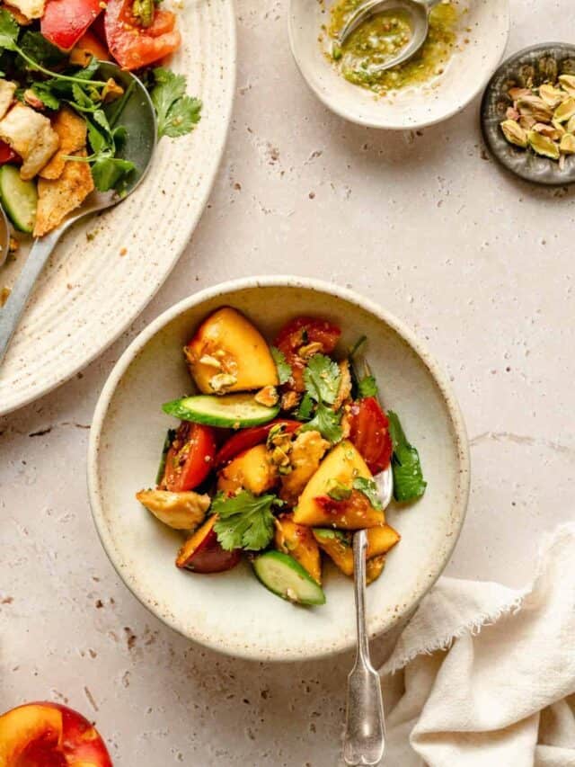 Nectarine Salad with Jalapeño Lime Dressing