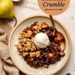 Pear and chocolate crumble pin