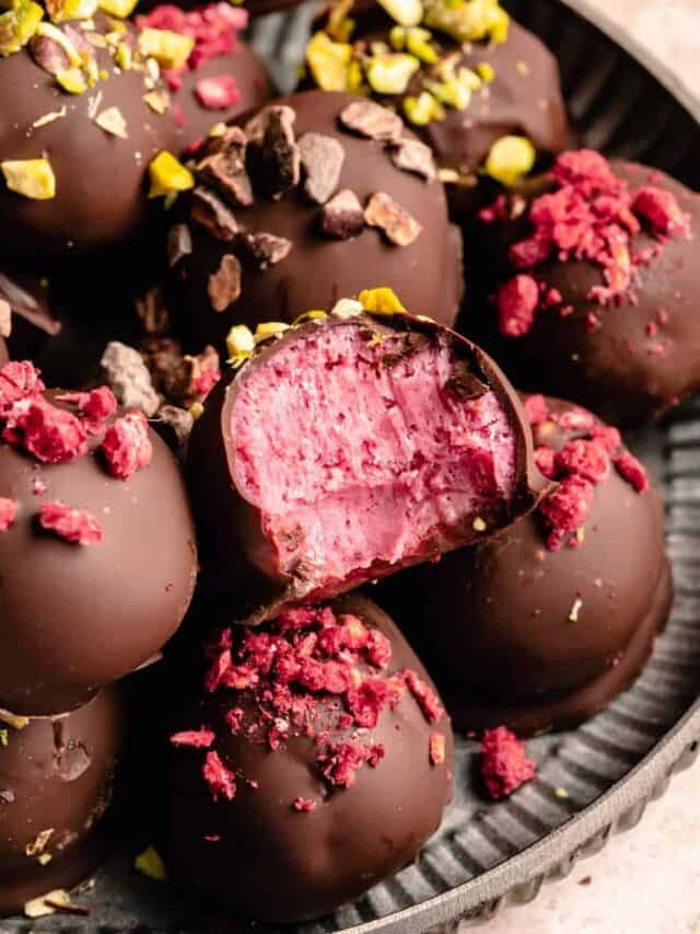 Raspberry Dark Chocolate Truffles