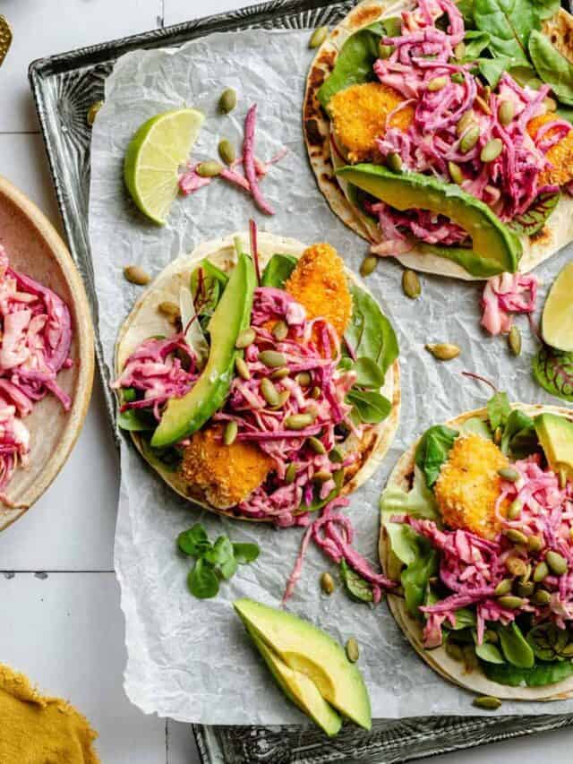 Easy Crispy Chicken Tacos with Slaw