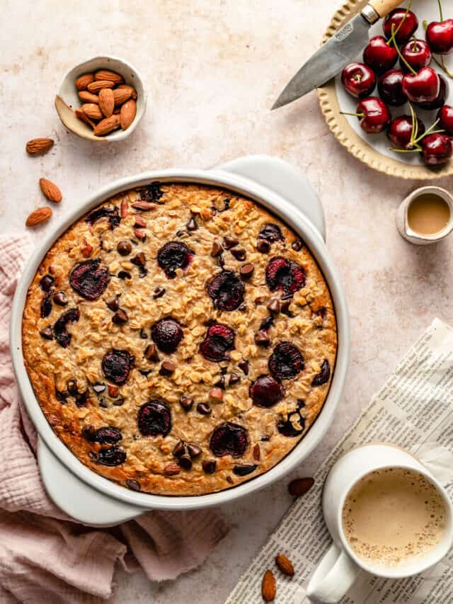 Tahini Cherry Baked Oatmeal