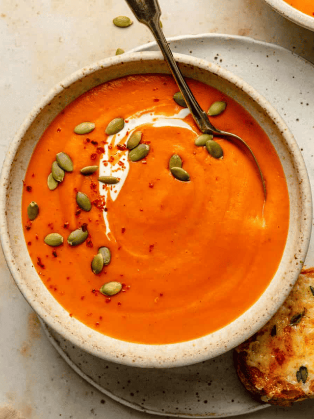 Delicious Roasted Butternut Squash and Red Pepper Soup Story