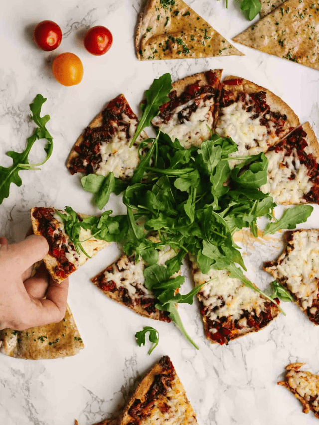 Harissa Halloumi Flatbreads with Red Peppers Story